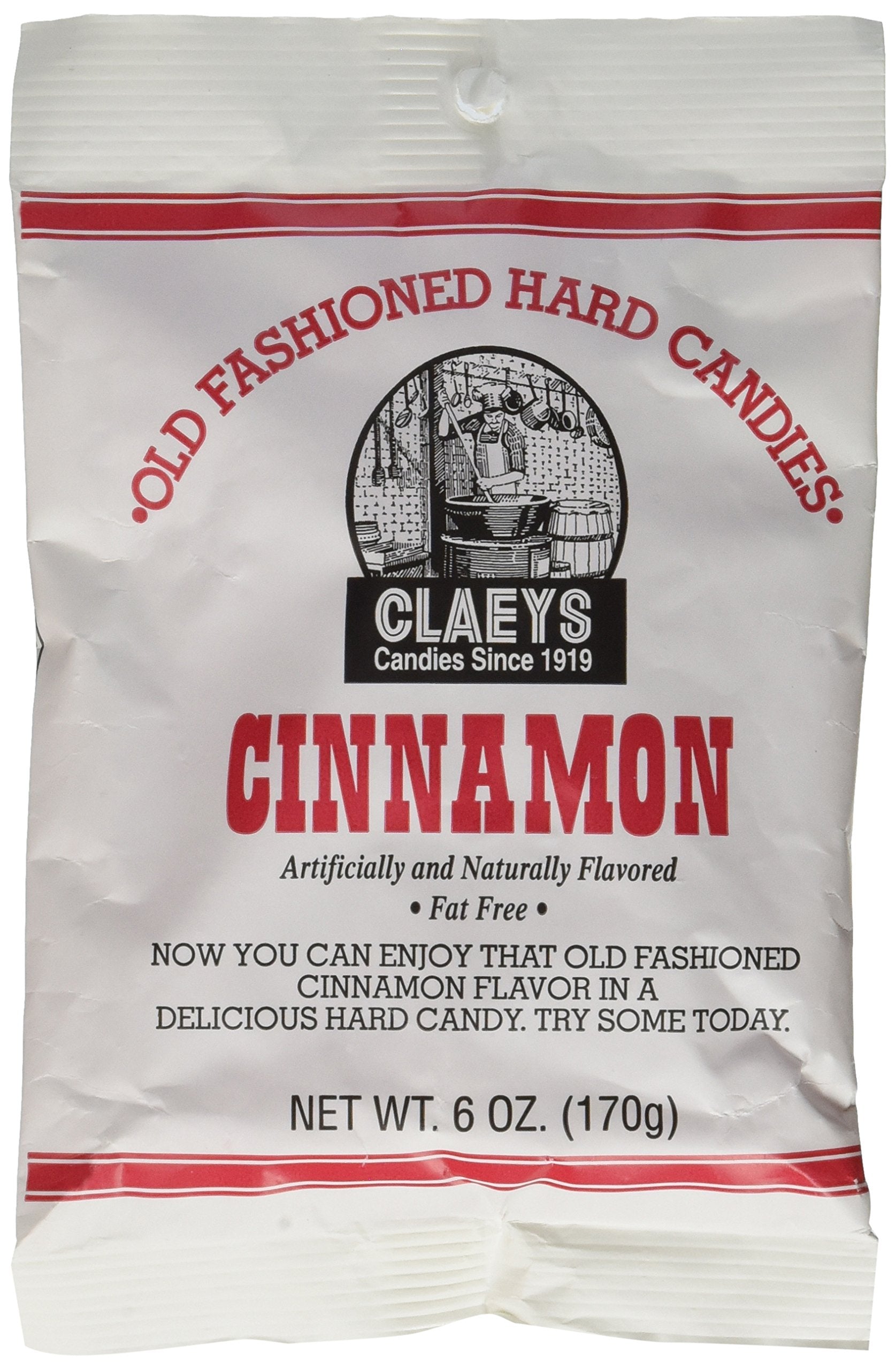 Product image of Claeys Cinnamon Hard Candy Artificially and Naturally Flavored Fat-Free 6 oz 6 oz Pack of 6